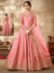 Beautiful Pink Art Silk Designer Embroidred Work Floor Length Anarkali Suit