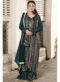 Brown Faux Georgette Embroidered Work Designer Palazzo Suit