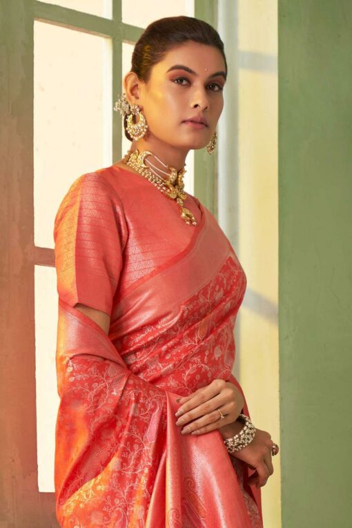 Red Color Kanjivaram Silk Princely Saree