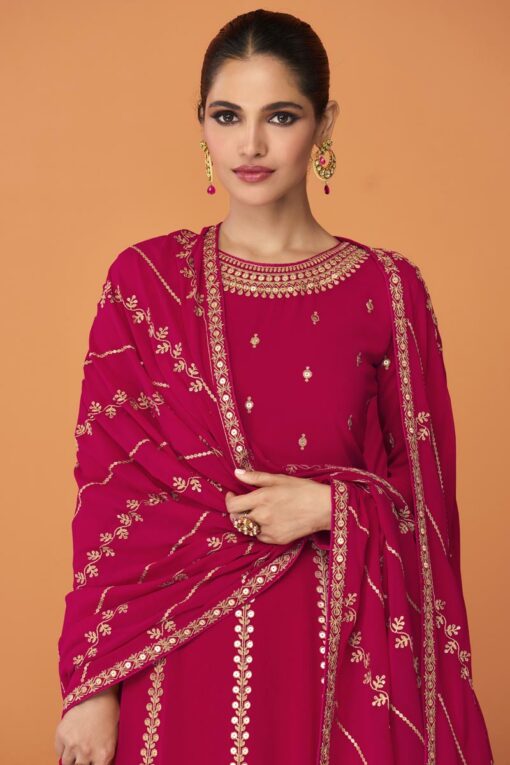 Vartika Singh Dazzling Georgette Fabric Pink Color Anarkali Suit
