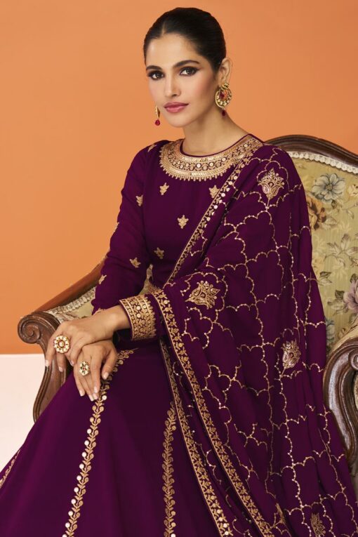 Vartika Singh Ingenious Georgette Fabric Purple Color Anarkali Suit