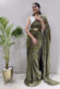 Beauteous Party Look Grey Color Ready to Wear Saree In Fancy Fabric