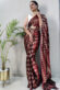 Excellent Fancy Fabric Brown Color Foil Printed Ready to Wear Saree