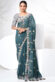 Radiant Cyan Color Banarasi Silk Fabric Function Style Saree