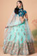 Excellent Net Fabric Blue Color Lehenga Choli In Sangeet Wear