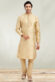 Cotton Fabric Kurta Pyjama With Jacket In Artistic Off White Color