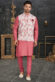 Extravagant Chikoo Color Cotton Fabric Kurta Pyjama With Jacket