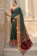 Green Color Intricate Viscose Fabric Weaving Work Saree