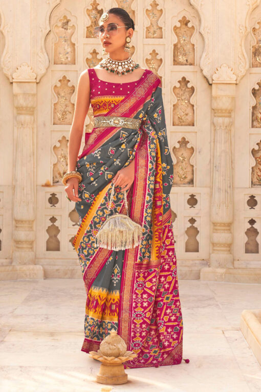 Grey Color Function Style Fetching Art Silk Saree