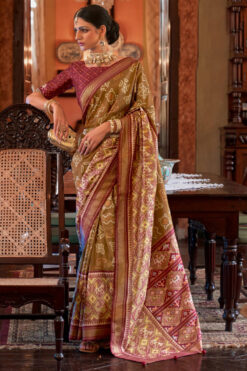 Incredible Art Silk Fabric Beige Color Digital Printed Saree