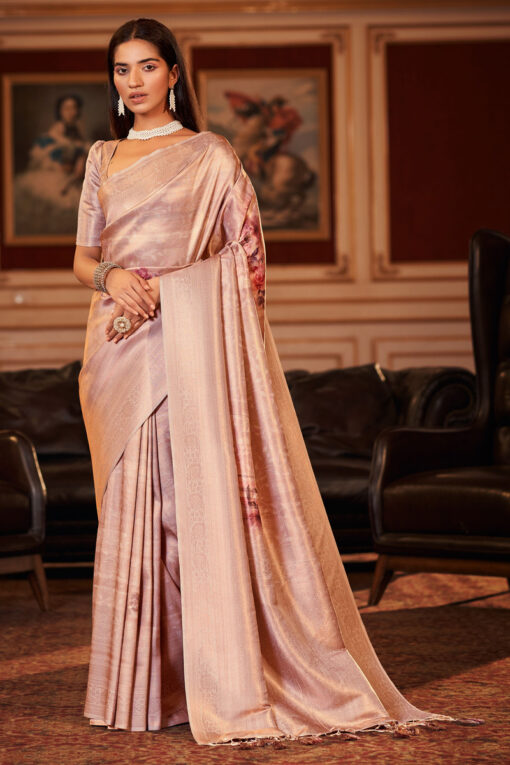 Georgette Fabric Brilliant Festive Look Saree In Beige Color
