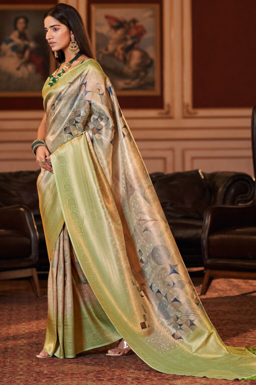 Georgette Fabric Wonderful Festive Look Saree In Chikoo Color