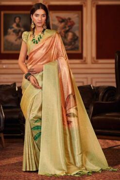 Peach Color Georgette Fabric Awesome Festive Look Saree