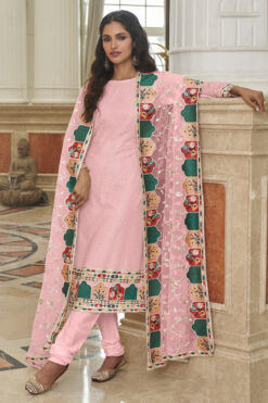 Vartika Singh Dazzling Georgette Pink Color Palazzo Suit