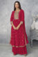 Georgette Fabric Teal Color Sangeet Wear Soothing Sharara Suit