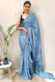 Tempting Dyed Printed Ready To Wear Chiffon Saree In Cream Color