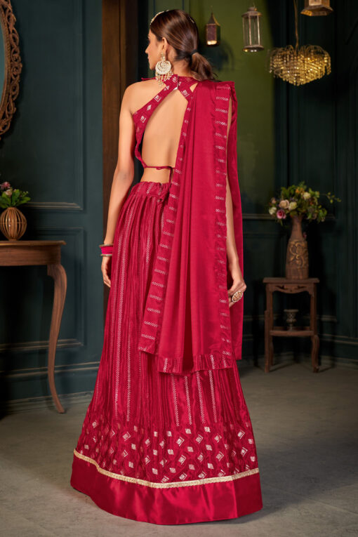 Classy Red Colored Designer Lehenga Choli