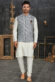 Off White Color Blazing Cotton Fabric Kurta Pyjama With Jacket