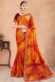 Multi Color Vintage Printed Banarasi Weaving Border Chiffon Saree
