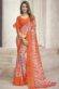 Stunning Casual Look Printed Chiffon Fabric Saree In Cyan Color