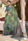 Dazzling Rust Color Printed Brasso Fabric Casual Look Saree