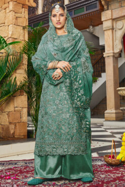 Georgette Embroidered Palazzo Suit