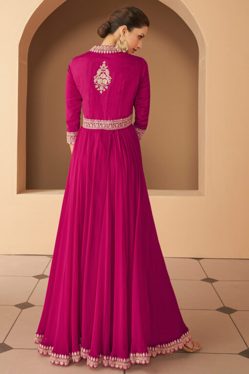 Magenta Color Captivating Floor Length Georgette Anarkali Suit