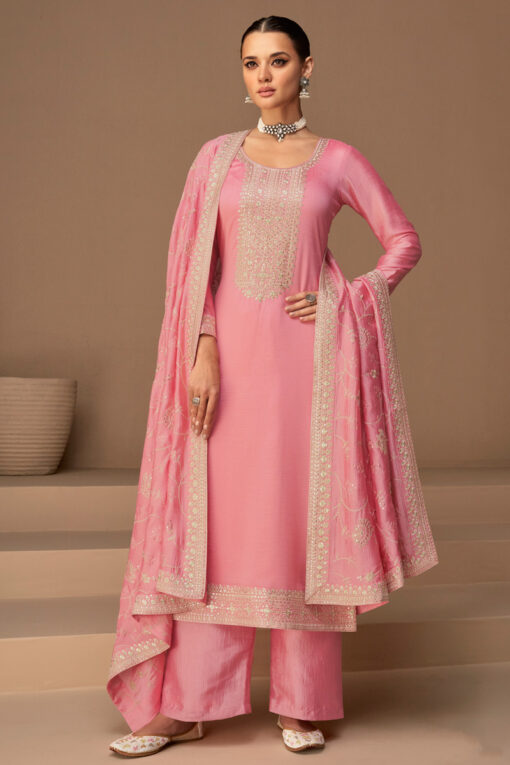 Art Silk Pink Supreme Palazzo Suit