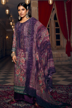 Purple Color Georgette Fabric Palazzo Suit