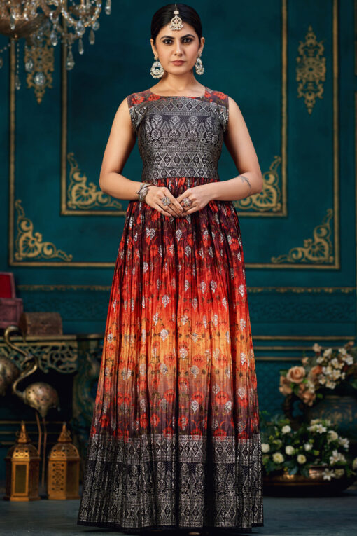 Multi Color Ceremonial Designer Gown