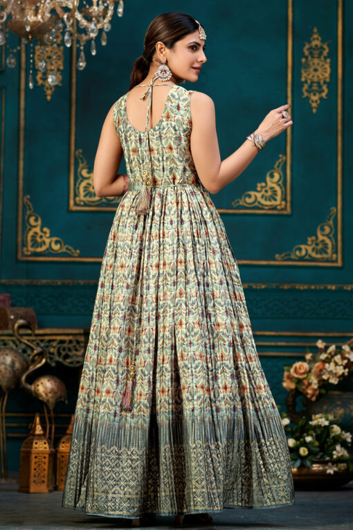 Digital Printed Multi Color Trendy Gown