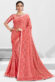 Traditional Festive Look Red Chiffon Saree