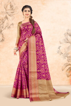 Magenta Color Art Silk Fabric Festive Look Miraculous Saree
