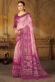 Lavender Color Digital Printed Chanderi Silk Saree