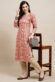 Rayon Cotton Gown Style Kurti In Mustard Color