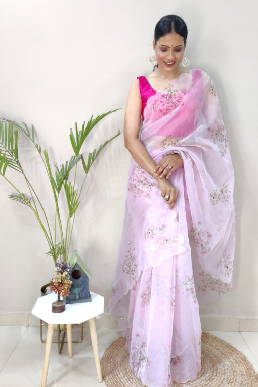 Pink Color Casual Digital Printed Saree