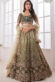 Teal Color Net Lehenga With Sequins Work