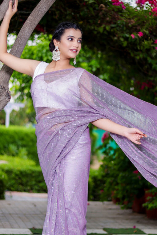 Purple Fancy Fabric Appealing Saree