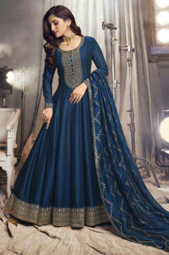 Nidhi Shah Alluring Blue Color Party Look Anarkali Suit