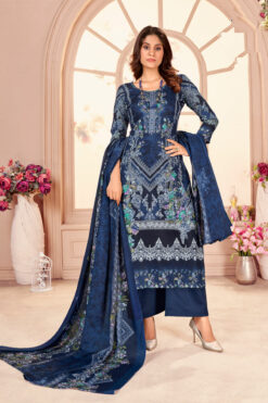 Navy Blue Cotton Light Weight Casual Salwar Suit