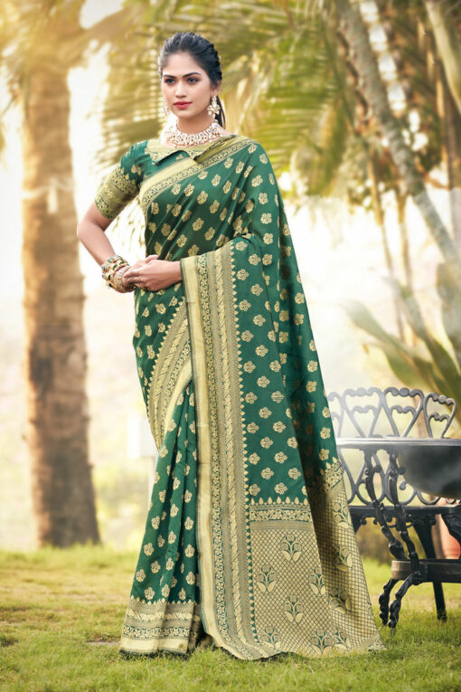 Appealing Green Festive Wear Art Silk Saree