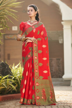 Radiant Festive Wear Red Art Silk Saree