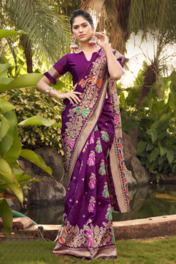 Fascinate Festive Wear Art Silk Purple Saree
