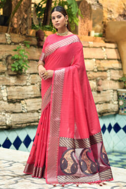 Rani Festive Wear Divine Cotton Silk Saree