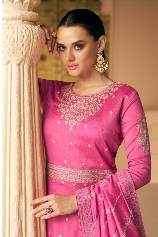 Eugeniya Belousova Silk Party Style Beatific Gown With Dupatta In Pink Color