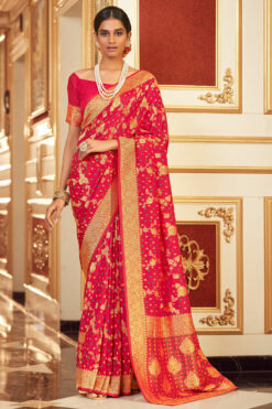 Pink Color Aristocratic Chiffon Fabric Saree