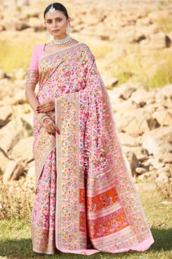 Festive Embellished Kashmiri Modal Weaving Saree