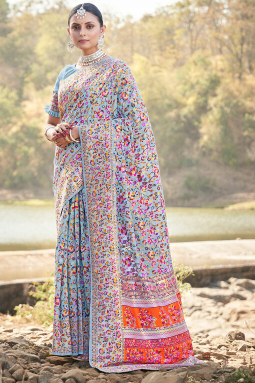 Festive Look Elegant Kashmiri Modal Weaving Saree