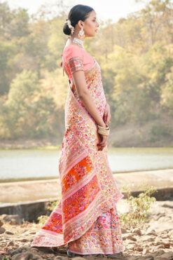 Ravishing Festive Look Weaving Saree In Peach Color