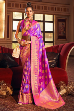 Soothing Art Silk Weaving Design Saree In Purple Color